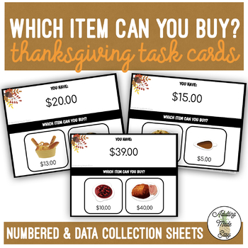 Preview of Thanksgiving Which Item Can I Buy? Task Cards