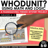 Thanksgiving Whodunit Mystery | Math Logic Puzzles | Early