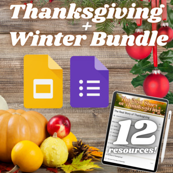 Preview of Thanksgiving, Winter, Christmas Activity Bundle for Middle and High School