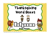 Word Boxes - Literacy Center with Thanksgiving Theme