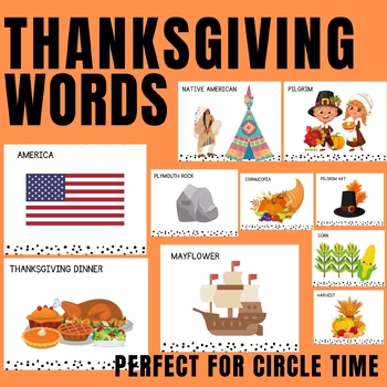 Preview of Thanksgiving Word Cards| Circle Time Activity| Thanksgiving Story