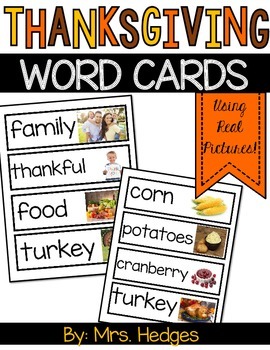 Preview of Thanksgiving Word Cards
