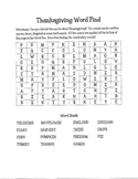 Thanksgiving Word Find