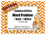 Thanksgiving Word Problem Task Cards