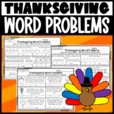 Thanksgiving Word Problem Worksheets Addition and Subtract
