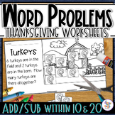 Addition & Subtraction Word Problem Worksheets - to 10 & 2