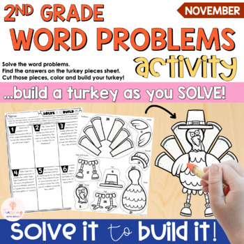 Preview of Thanksgiving Word Problems 2nd grade - Thanksgiving Math Craft