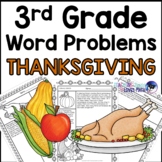 Thanksgiving Word Problems Math Practice 3rd Grade Common Core