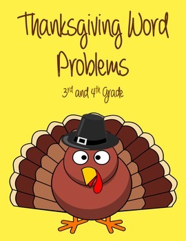 Preview of Thanksgiving Word Problems- 3rd and 4th Grade