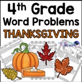 Thanksgiving Word Problems Math Practice 4th Grade Common Core