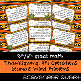 Thanksgiving Word Problems: All Operations Decimals - Math