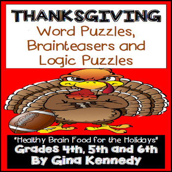 Preview of Thanksgiving Logic Puzzles, Word Puzzles, Brain Teasers and & More
