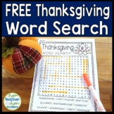 FREE Thanksgiving Word Search Activity  | Free Thanksgivin