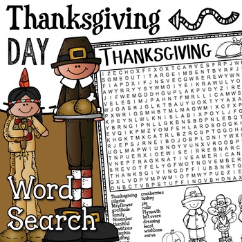 Preview of Thanksgiving Word Search Puzzle November Thanksgiving Early Finishers Word Find