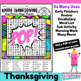 Thanksgiving Word Search Activity : Early Finishers : Morn