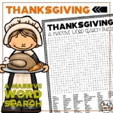Thanksgiving Word Search MASSIVE Puzzle Thanksgiving Early