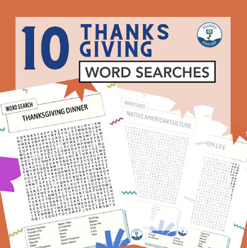 Preview of Thanksgiving Word Search Bundle: History, Fun, and Gratitude!