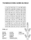 Thanksgiving Word Search FREEBIE Free Harvest Fall Autumn