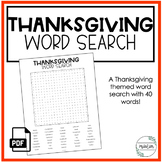 Thanksgiving Word Search | For All Classes | November Fun
