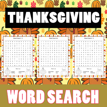 Thanksgiving Word Search For Kids And Adults With Solutions by Tambocto