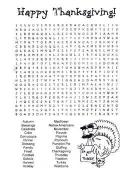 Thanksgiving Word Search Pu... by Kelly Connors | Teachers Pay Teachers