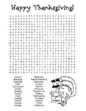 Thanksgiving Word Search Puzzle / 5th Grade / 6th Grade