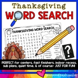 Thanksgiving Word Search Puzzle . Literacy Centers , Sub P