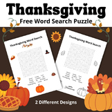 Thanksgiving Word Search Puzzle | Thanksgiving Activities 