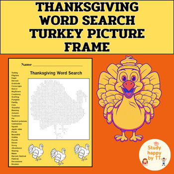 Preview of Thanksgiving Word Search Turkey Picture Frame