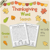 Thanksgiving Word Search for kids