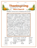 Thanksgiving Word Search with Answers