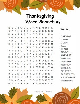 Thanksgiving Word Searches and Scrambles by HigherMind Learning | TPT