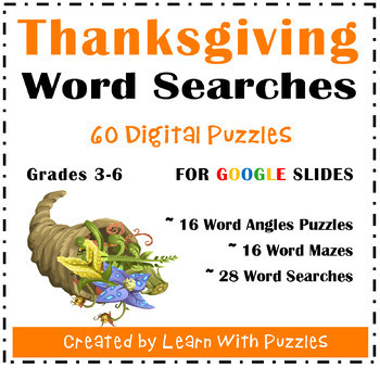Preview of Thanksgiving Word Searches for Google Apps™ Gr3-6 Digital Edition