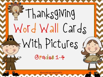 Preview of Thanksgiving - Word Wall Cards