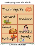 Thanksgiving Word Wall Words