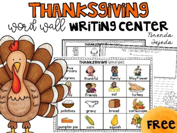 Preview of Thanksgiving Word Wall Writing Activity