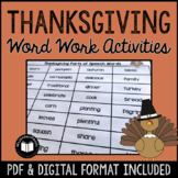 Thanksgiving Word Work & Literacy Activities | Print & Dig
