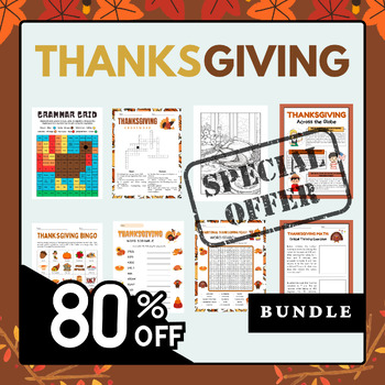 Preview of Thanksgiving Work Packets Bundle - Reading C, Puzzles and More Black Friday Sale