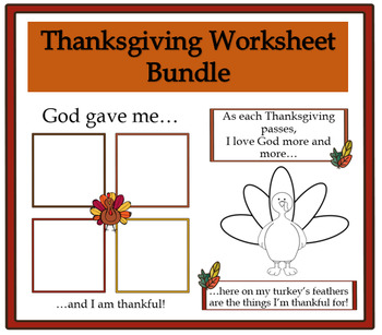 Preview of Thanksgiving Worksheets Bundle Pack
