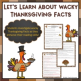 Thanksgiving Worksheets Wacky Facts Webquest Internet Scav
