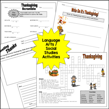 Thanksgiving Worksheets and Activities: Primary Grades by TchrBrowne