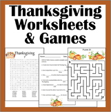 Thanksgiving Worksheets for Kids-Games, Puzzles, Mazes and
