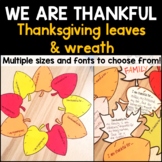 Thanksgiving Activity Writing - We are Thankful