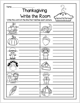 Thanksgiving Write the Room by Penley's Pointe Educational Resources