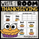 Thanksgiving Write the Room Kindergarten Primer Sight Word