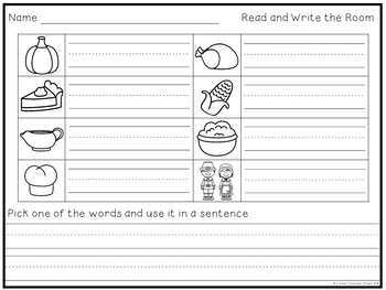 Thanksgiving Write the Room Set (QR codes included) | TPT