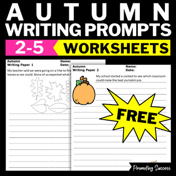 Preview of FREE Autumn Fall Creative Writing Prompts Papers Print & Digital Easel Resource