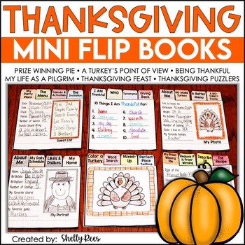 Preview of Thanksgiving Writing Activities | Thanksgiving Mini Flip Books