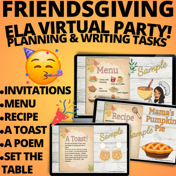 Preview of Thanksgiving Writing Activities ELA Friendsgiving Middle School