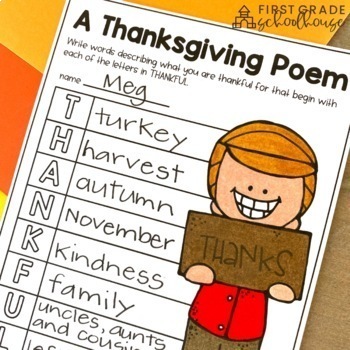 Thanksgiving Writing Activities First Grade - Thanksgiving Writing Prompts
